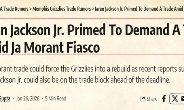 九游娱乐-场均19+6！曝灰熊内线核心或提交易申请，遭湖人、勇士等多队哄抢